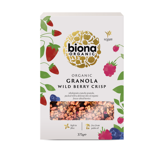 Biona Organic Wild Berry Crisp Granola 375g Pack of 4