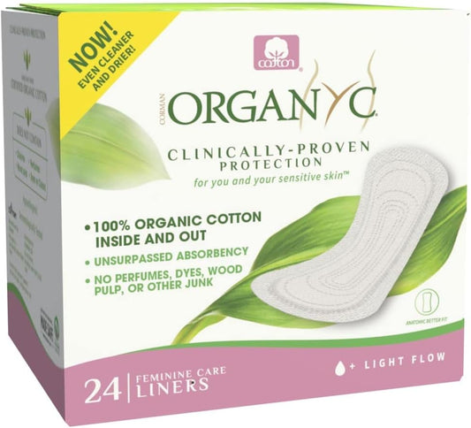 Organyc Organic Cotton Panty-liners Light Flow box 24 Pack of 2