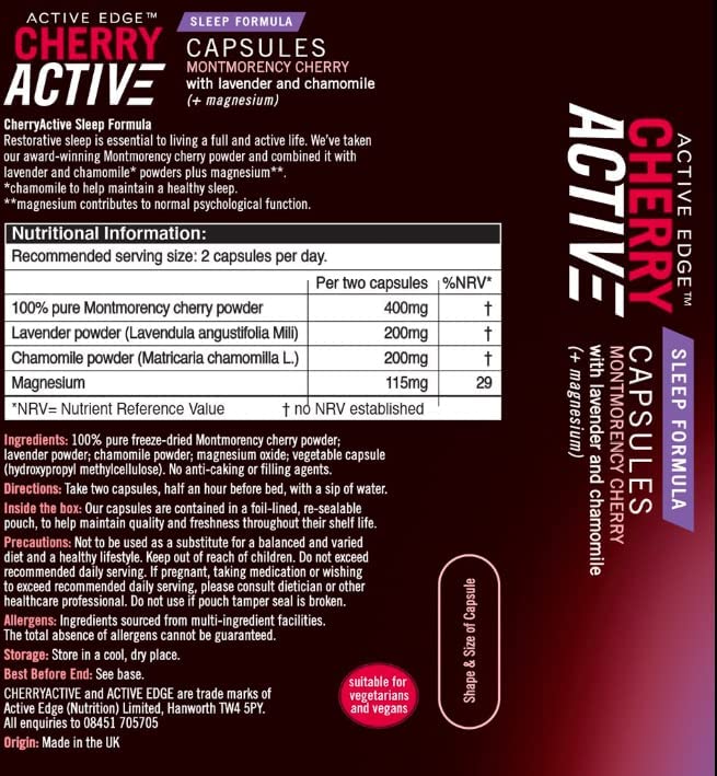 Active Edge CherryActive Sleep Formula 30 Capsules
