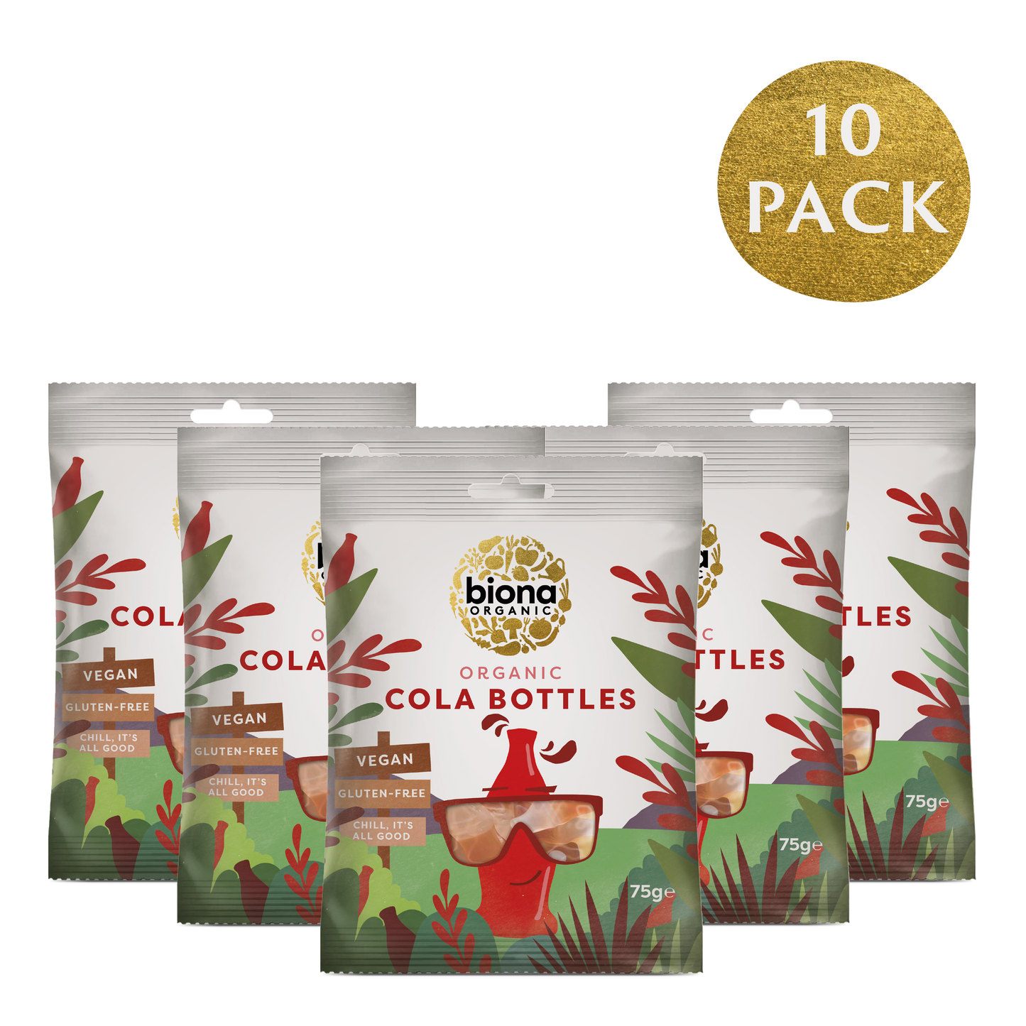 Biona Organic Cola Bottles 75g Pack of 10