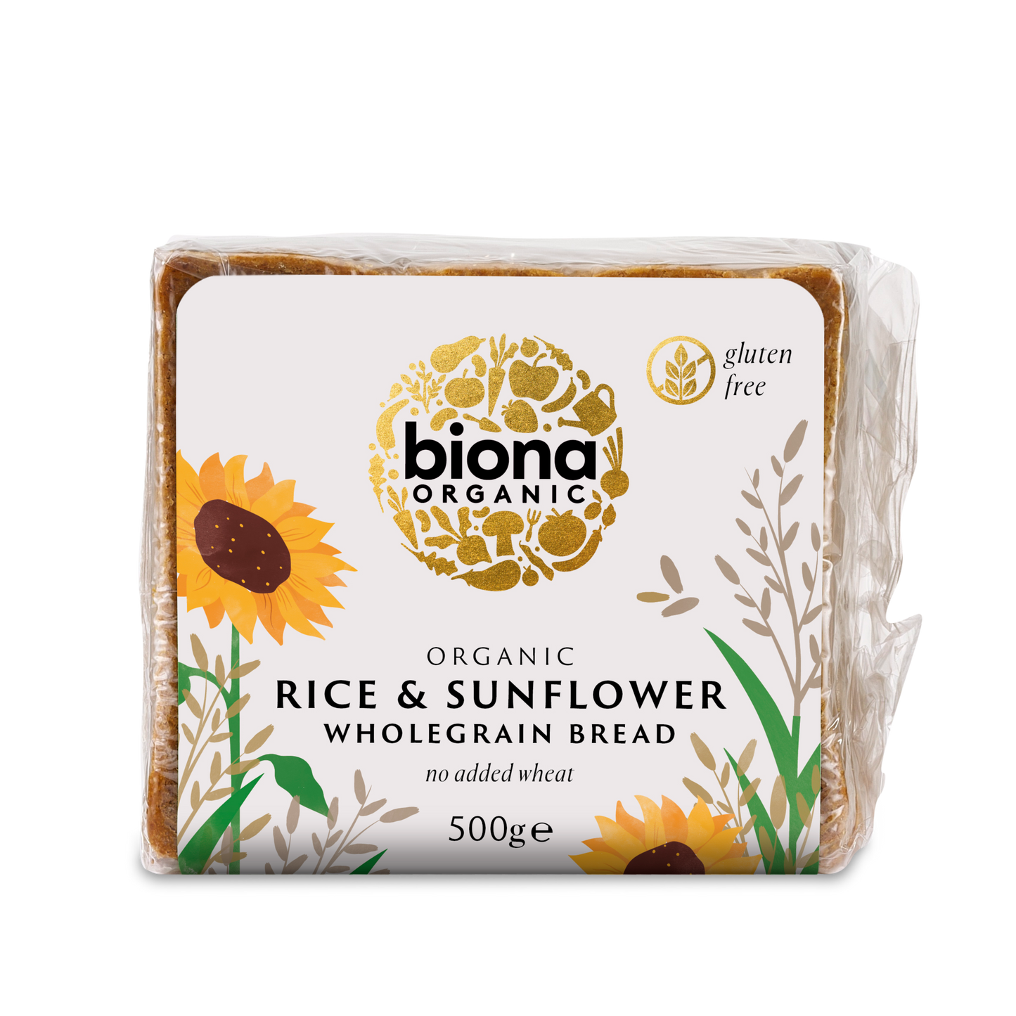 Biona Organic Rice & Sunflower Seed Bread 500g Pack of 4