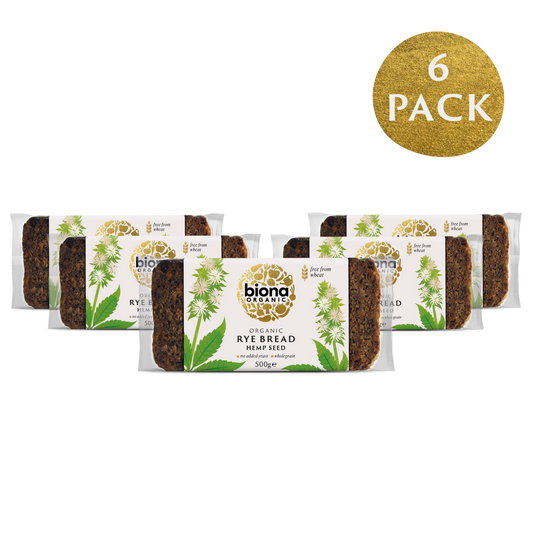 Biona Organic Rye Bread – Hemp Seed 500g – 6 pack