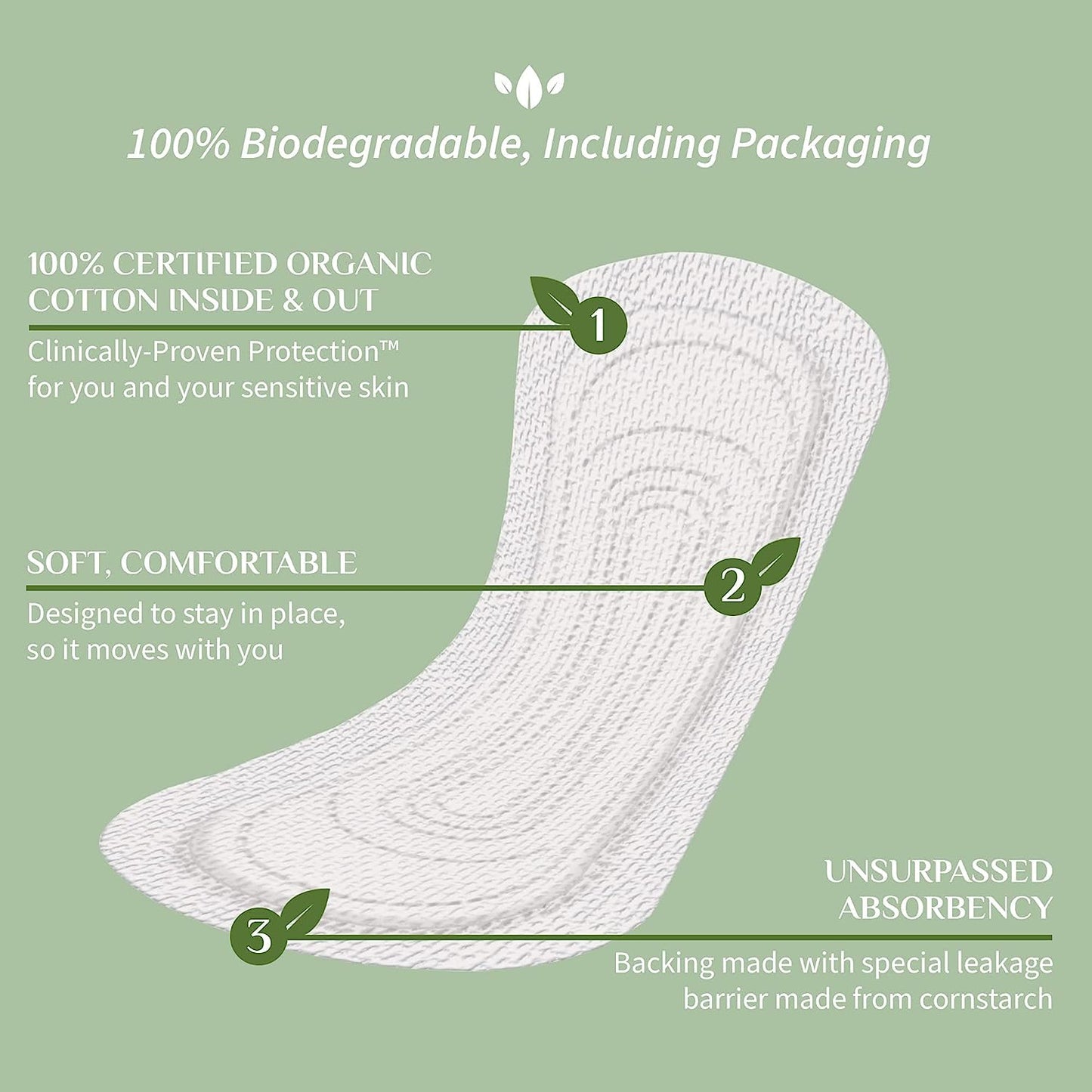 Organyc Organic Cotton Panty-liners Light Flow box 24 Pack of 2