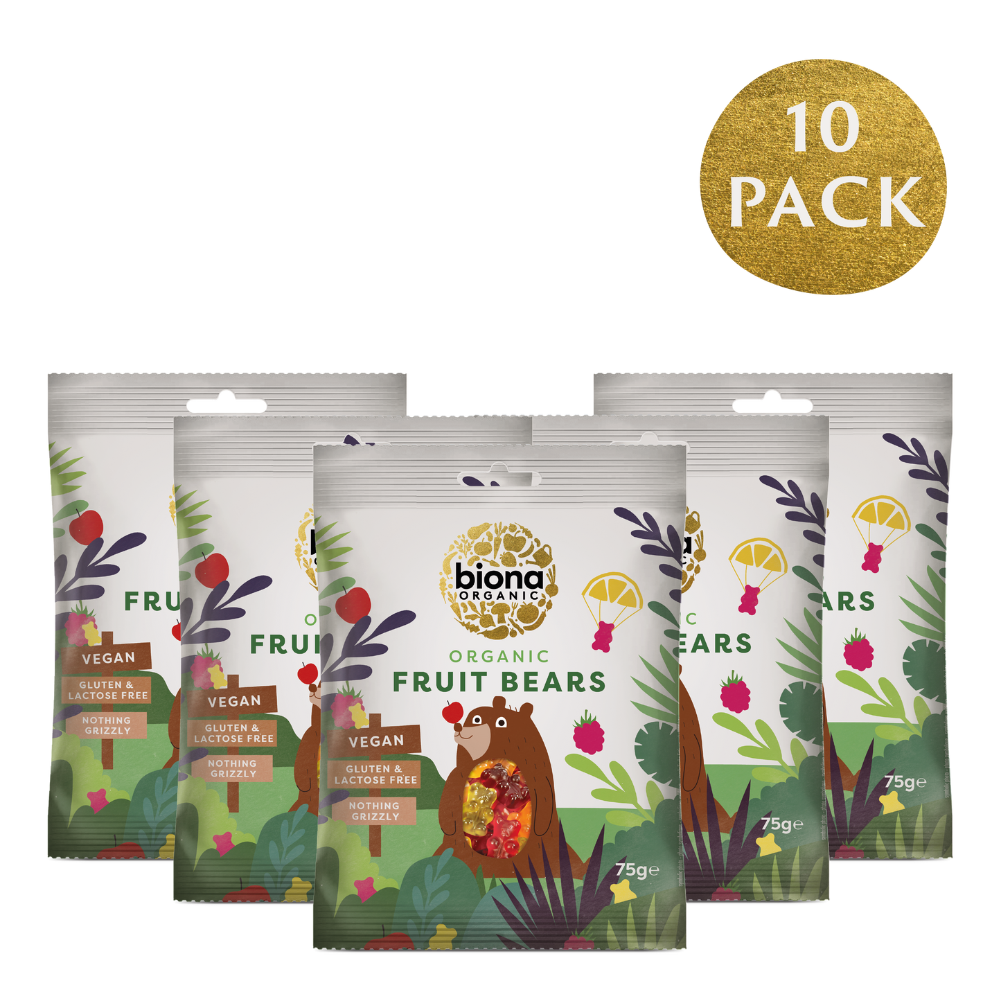 Biona Organic Mini Fruit Bears – 10 pack of 75g