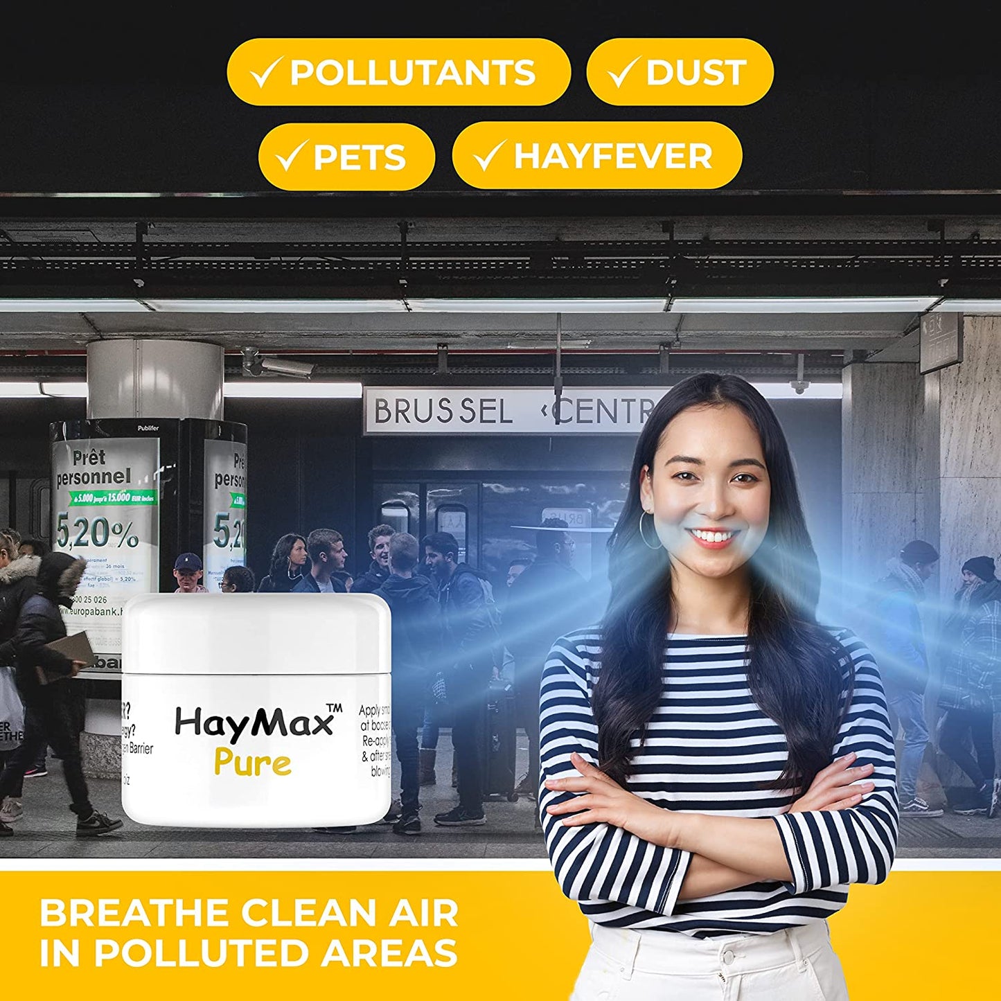 HayMax Organic Allergen Barrier Balm Triple Tin Pack Pure Best Before 31 March 2025