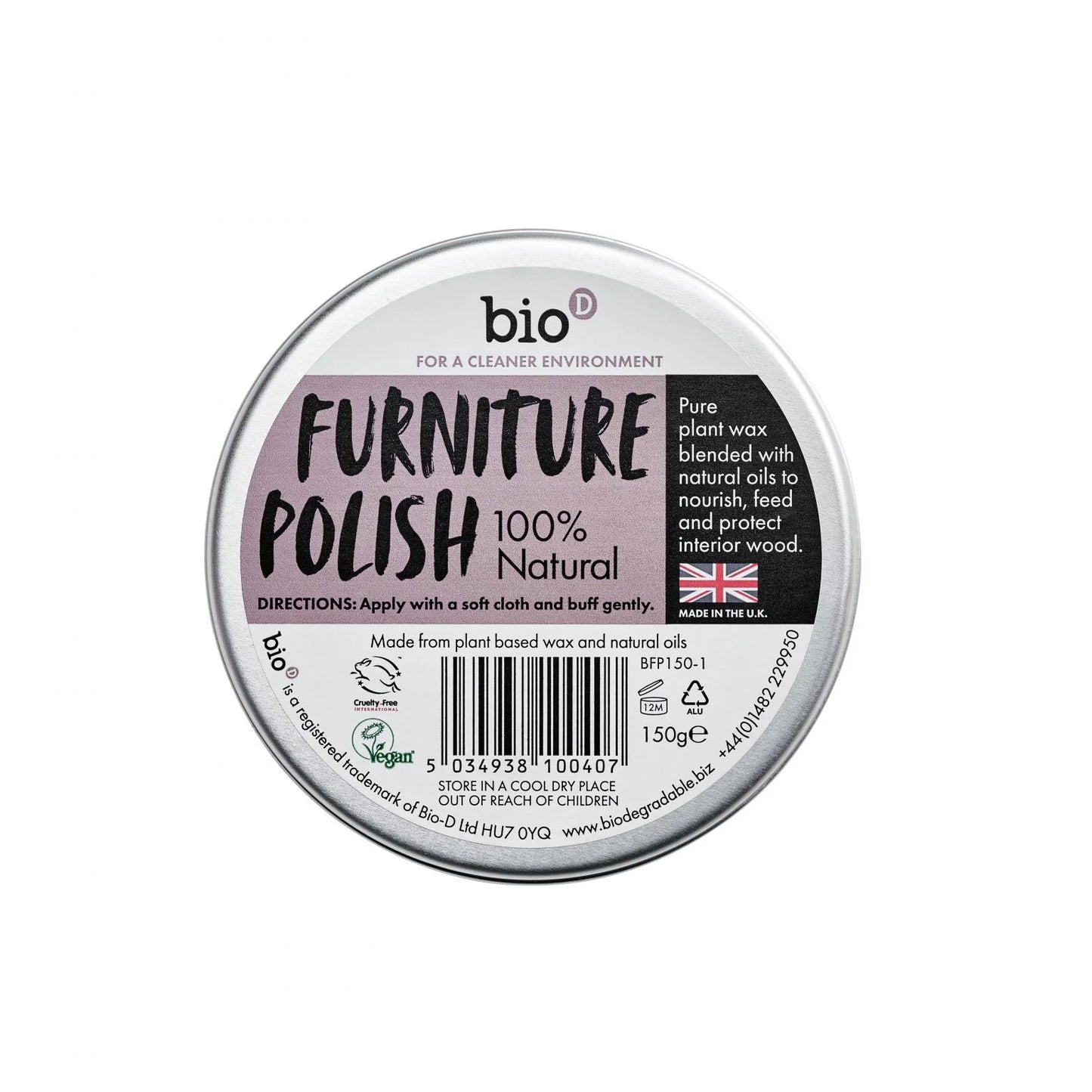 Bio-D Furniture Polish 150g Pack of 4