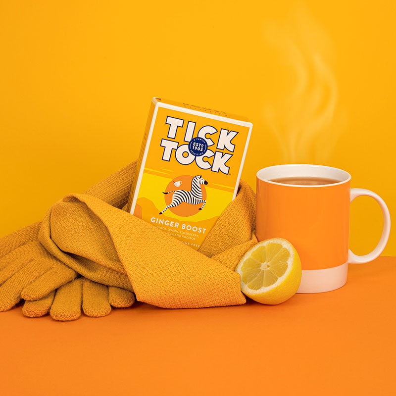 Tick Tock Wellbeing Ginger Boost Tea 20 Teabags Pack of 4