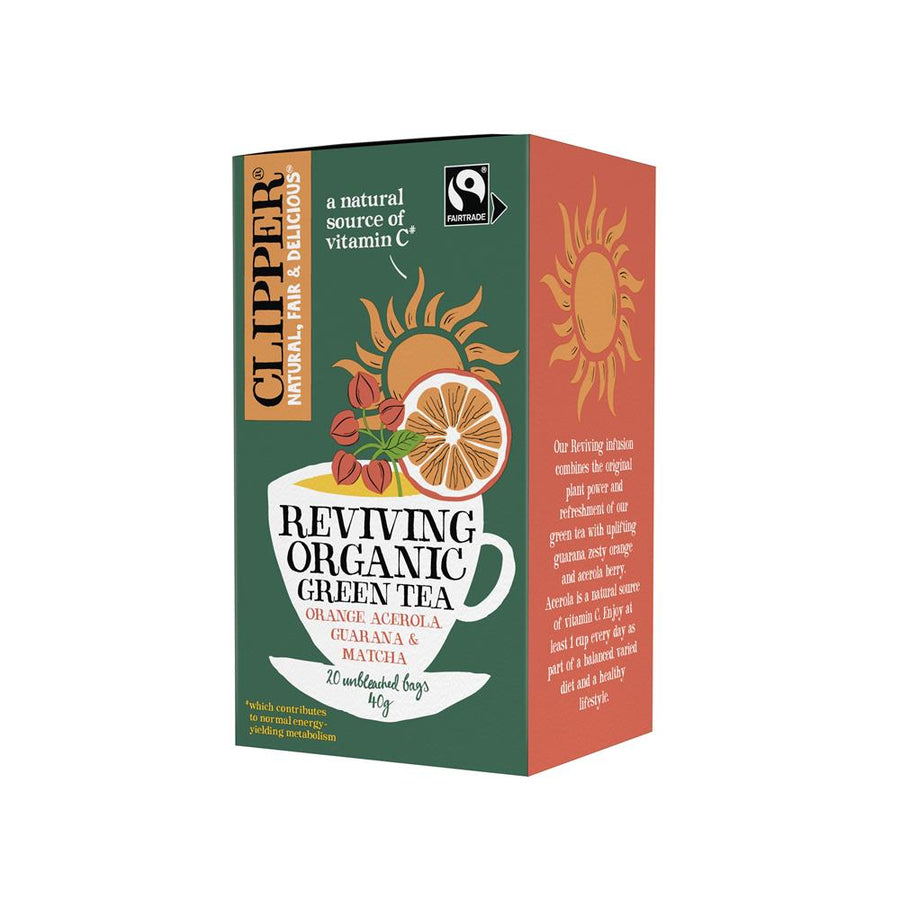 Clipper Organic Fairtrade Reviving Green Tea 20 Bags (Pack of 4) **CLEARANCE**