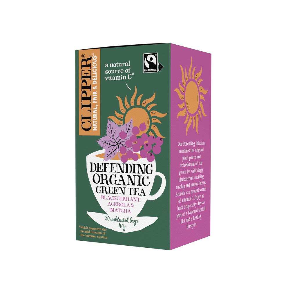 Clipper Organic Fair Trade Defending Green Tea 20 Bags (Pack of 3) **Clearance**