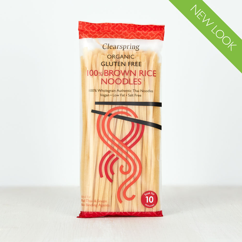 Clearspring Organic Gluten Free 100% Brown Rice Noodles 200g Pack of 6