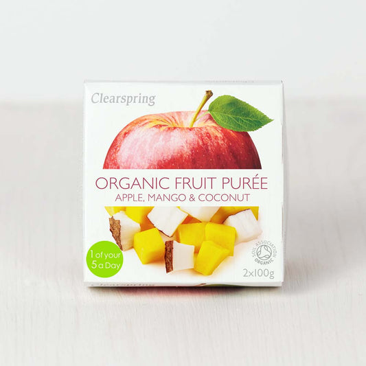 Clearspring Organic Fruit Puree Apple/ Mango/ Coconut (2x100g) Pack of 6