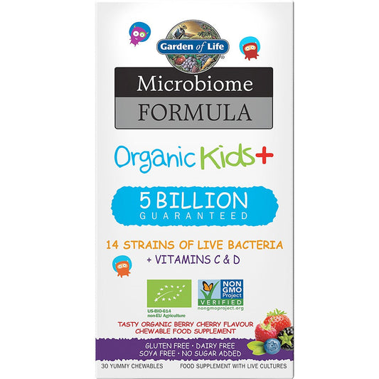 Garden of Life Microbiome Formula Organic Kids Immune Support 30 Chewable Tablets