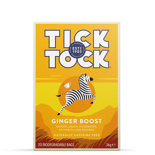 Tick Tock Wellbeing Ginger Boost Tea 20 Teabags Pack of 4