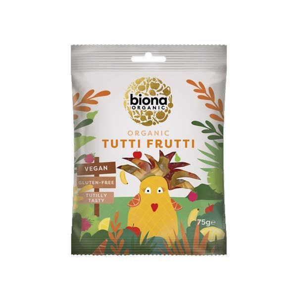Biona Organic Tutti Frutti Wine Gums 75g - Pack of 10