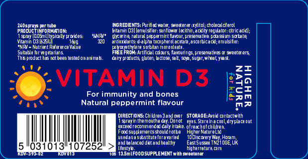 Higher Nature Kids Vitamin D3 Spray 13ml