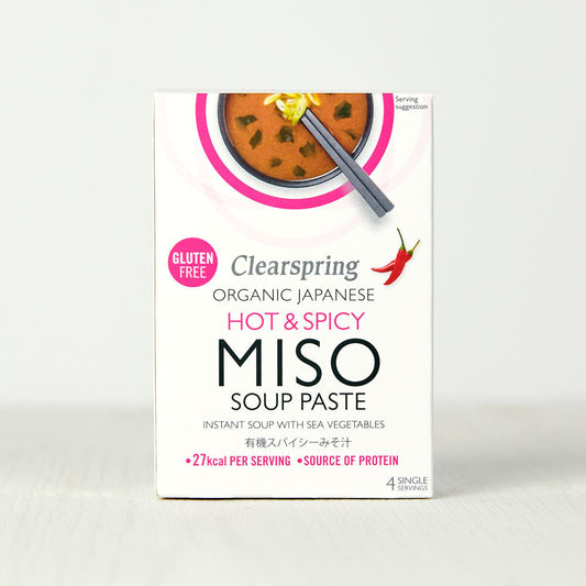 Clearspring Organic Japanese Hot & Spicy Instant Miso Soup 60g - 4 Pack