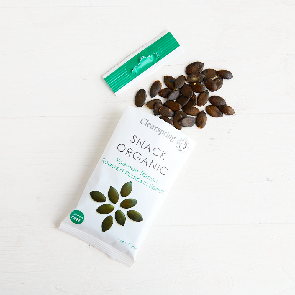 Clearspring Snack Organic Tamari Roasted Pumpkin Seeds 30g Pack of 12