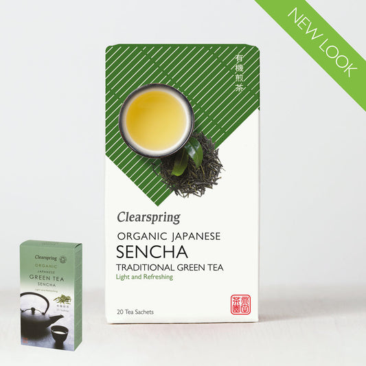 Clearspring Organic Japanese Sencha Green Tea -20 Tea Sachets Teabags Pack of 4