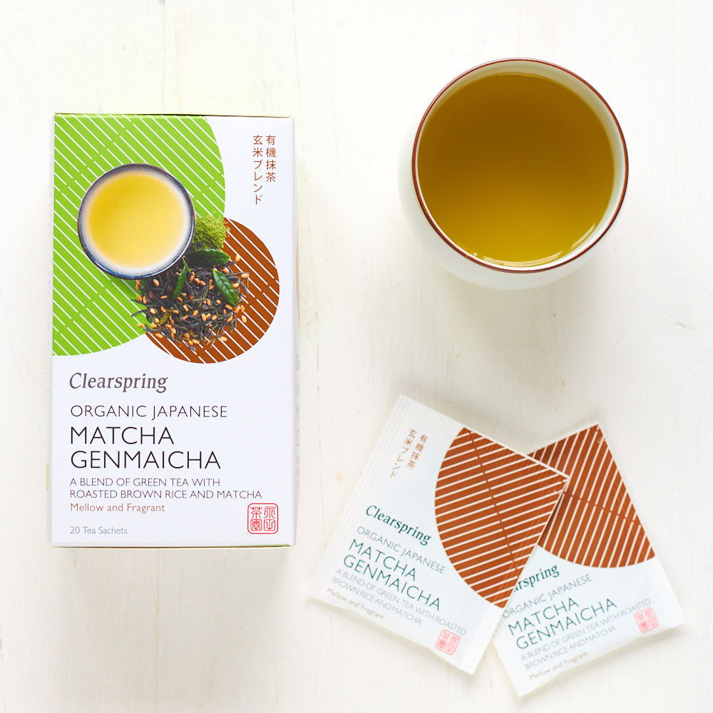 Clearspring Organic Japanese Matcha Genmaicha 20 bags Pack of 4