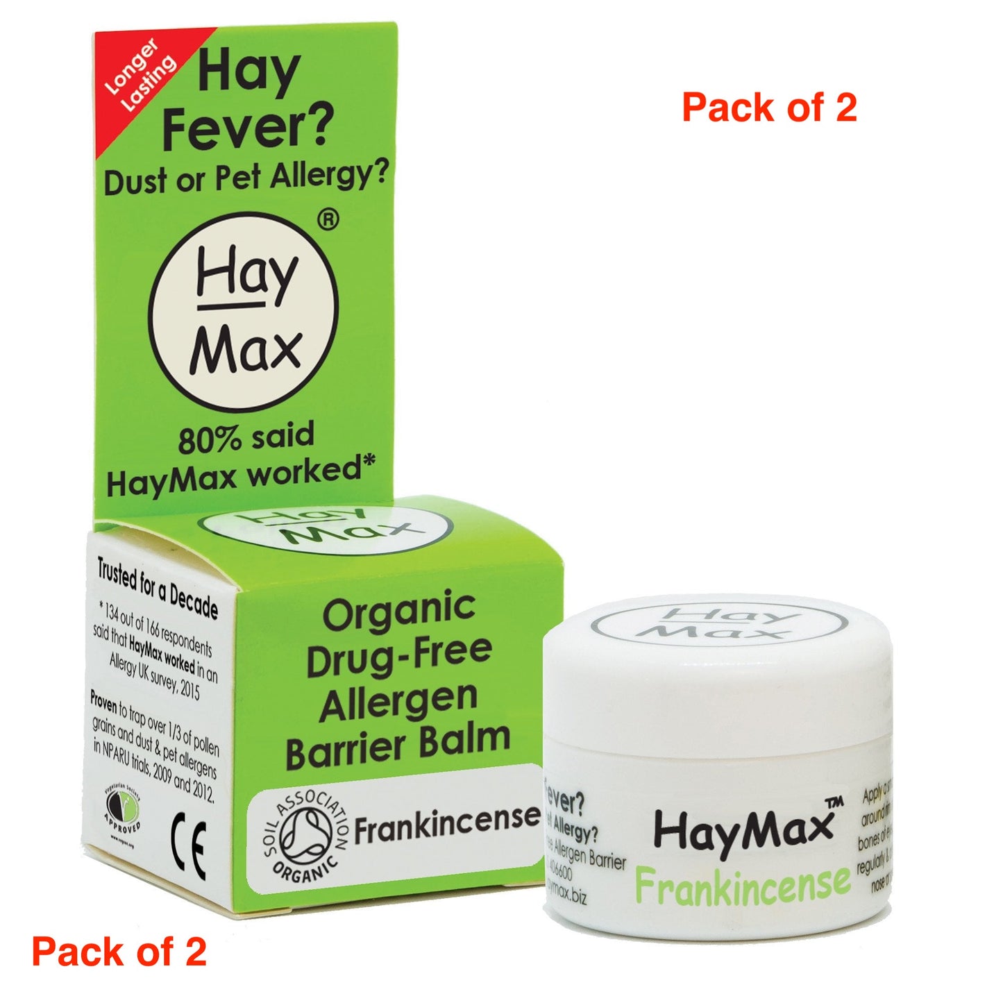 HayMax Frankincense Drug-Free Allergen Barrier Balm Pack of 2 - BB 2/25