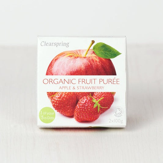 Clearspring Organic Fruit Purée Apple & Strawberry Pack of 6