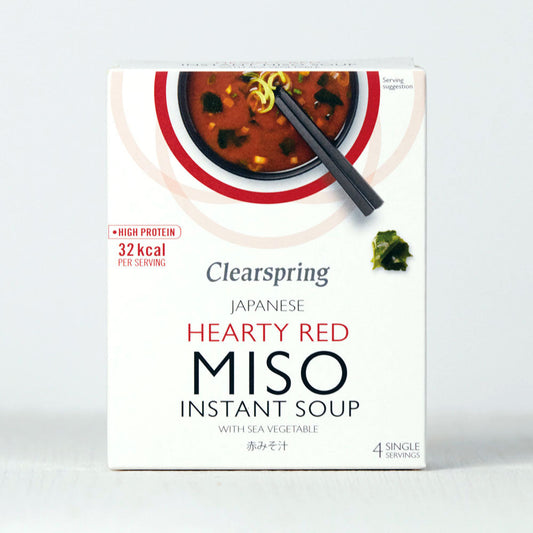Clearspring Instant Miso Soup Hearty Red with Sea Vegetable 40g Pack of 4