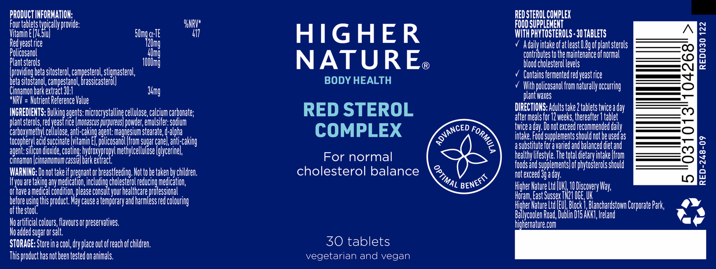 Higher Nature Red Sterol Complex 90 Tablets