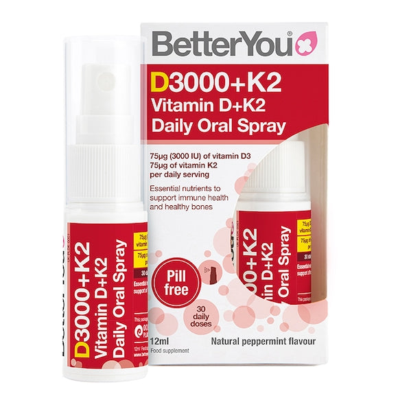 BetterYou Vitamins D3 + K2 Spray to support immune health Pack of 2