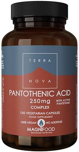TERRANOVA Pantothenic Acid with Active Pantethine 250mg Complex - 100 Vegicaps