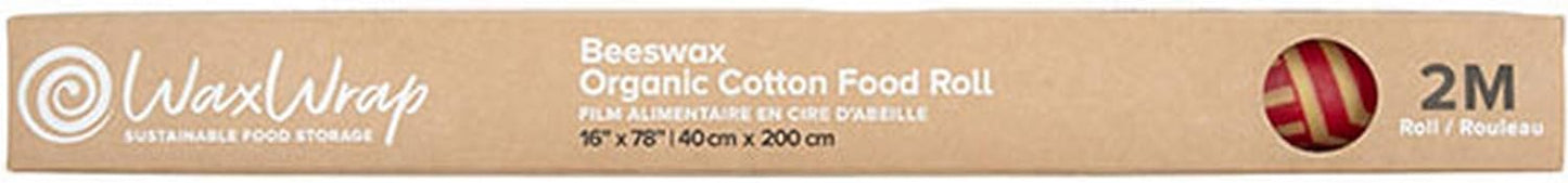 WaxWrap Beeswax Organic Cotton Food Roll - 2m Reusable