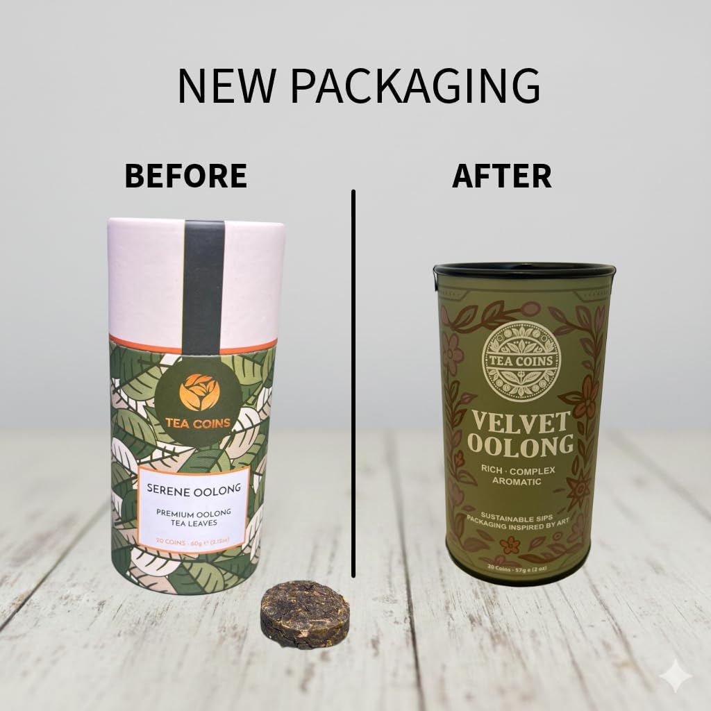 Tea coins Serene Oolong Calming Compressed tea leaves – 60g  (20 Tea Coins)