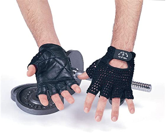 Gold's Gym Mesh Back Glove Black - Medium