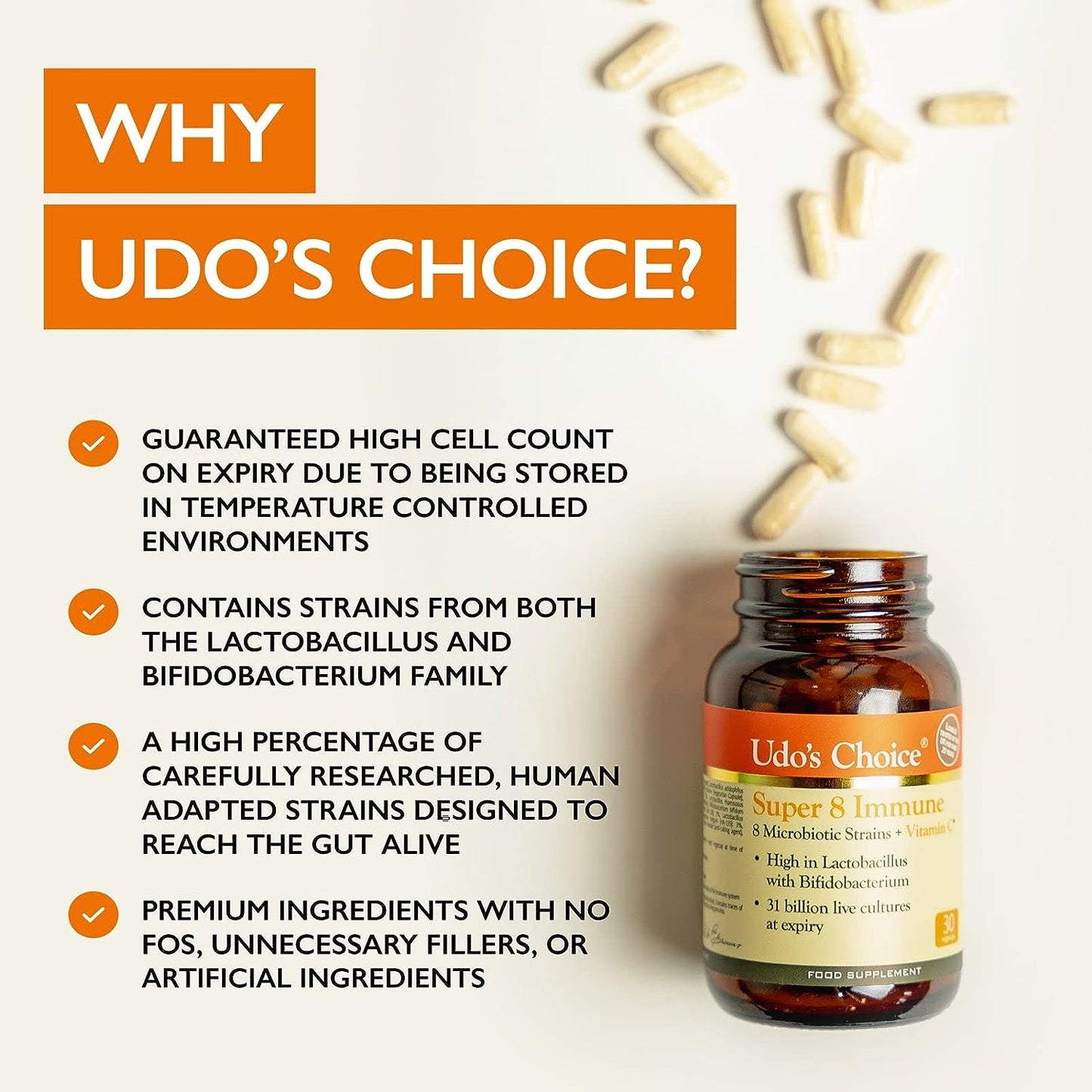 Udo's Choice Super 8 Immune 60 Caps **Clearance sale Best Before 28/10/2023** 50% OFF