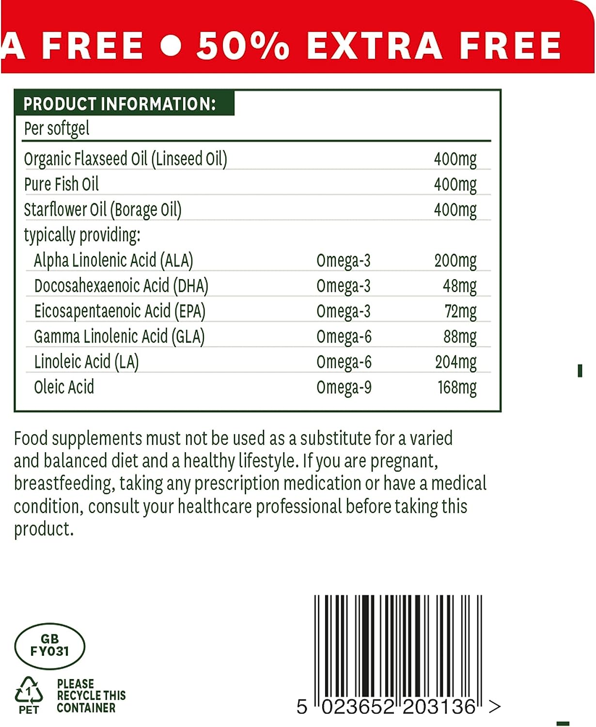 Natures Aid Complete EFA 1200mg 135 Softgels