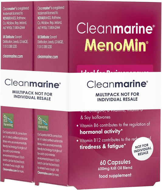 Cleanmarine Menomin - Menopause Support - 120 Capsules - Multipack  (2 x 60 Caps)