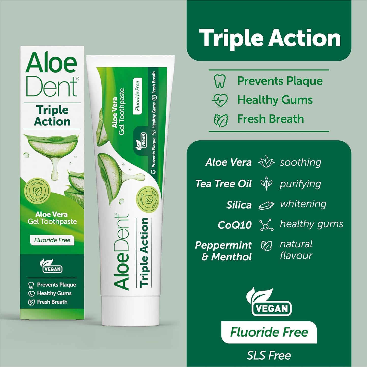 Aloe Dent Triple Action Toothpaste - 100ml - Pack of 6