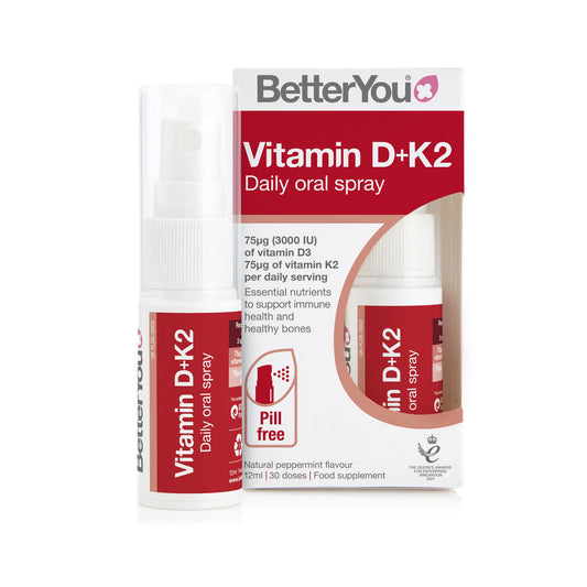 BetterYou Vitamins D3 + K2 Spray to support immune health Pack of 4