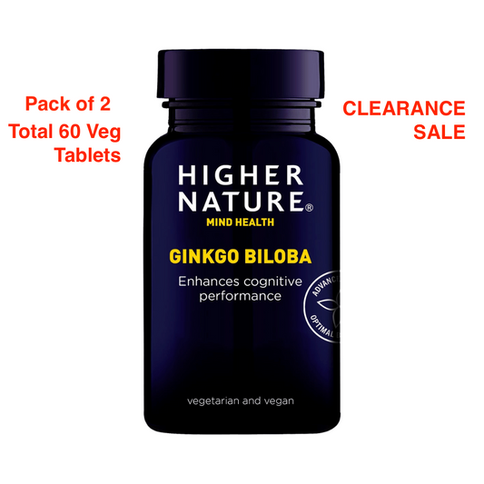 Higher Nature Ginkgo Biloba 30 Veg Tablets Pack of 2 ***CLEARANCE SALE****