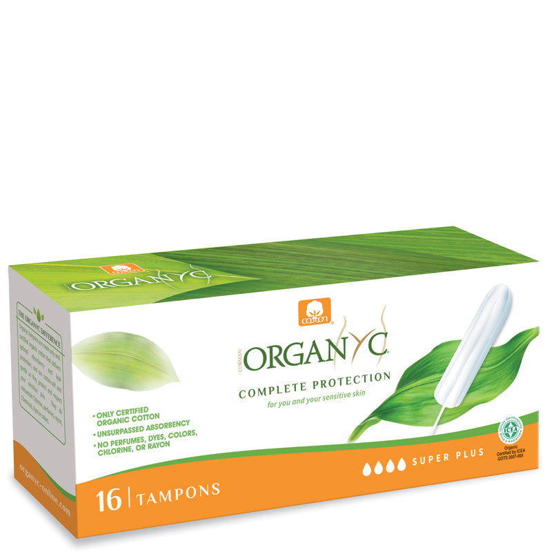 Organyc Organic Cotton Tampons Super Plus Heavy - 16 Tampons (Non Applicator)