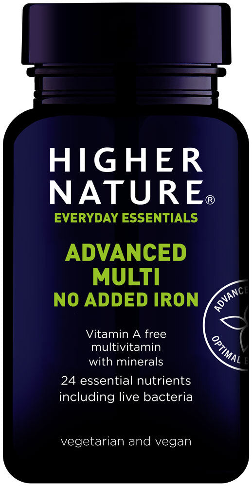 Higher Nature Advanced Multi no added Iron 90 Vegetarian Vegan Capsules ** Clearance**