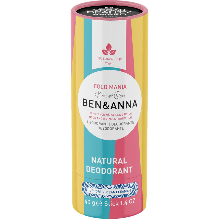 BEN & ANNA Coco Mania Natural Deodorant Stick for Men and Women 40g