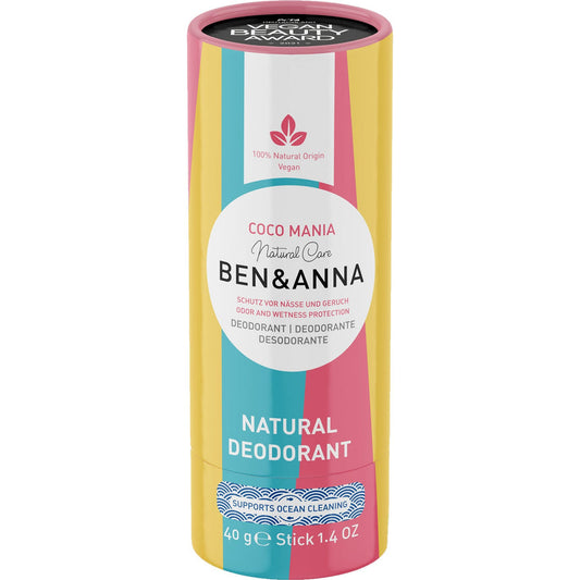 BEN & ANNA Coco Mania Natural Deodorant Stick for Men and Women 40g