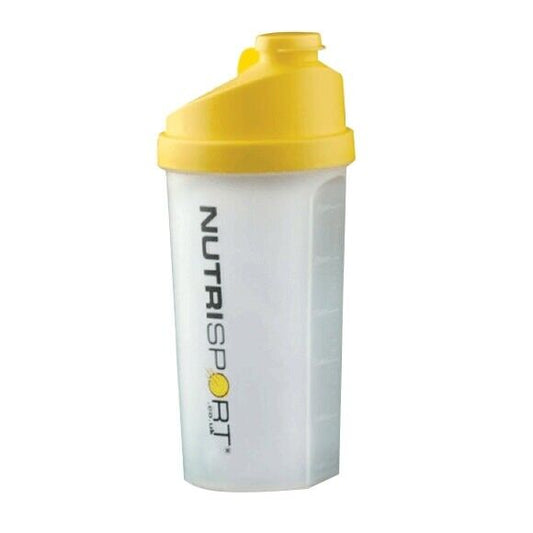 Nutrisport Shaker Bottle Cup Mixer 600ml Protein Workout Mixer Blender - Clear