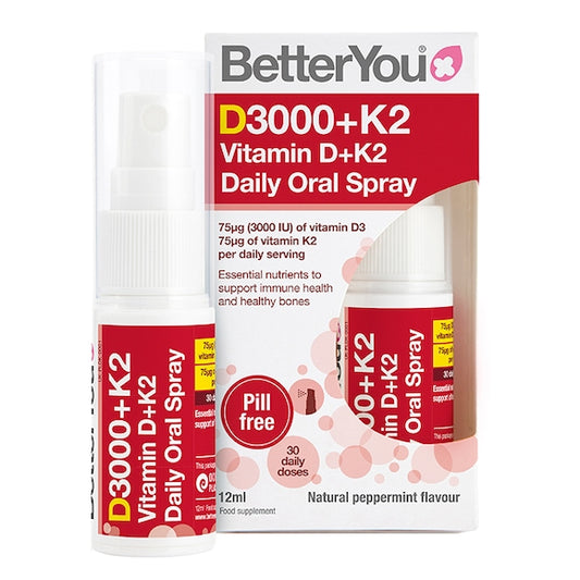 BetterYou Vitamins D3 + K2 Spray to support immune health Pack of 4