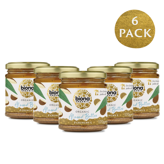 Biona Organic Almond Butter – Crunchy – 6 pack - 170g