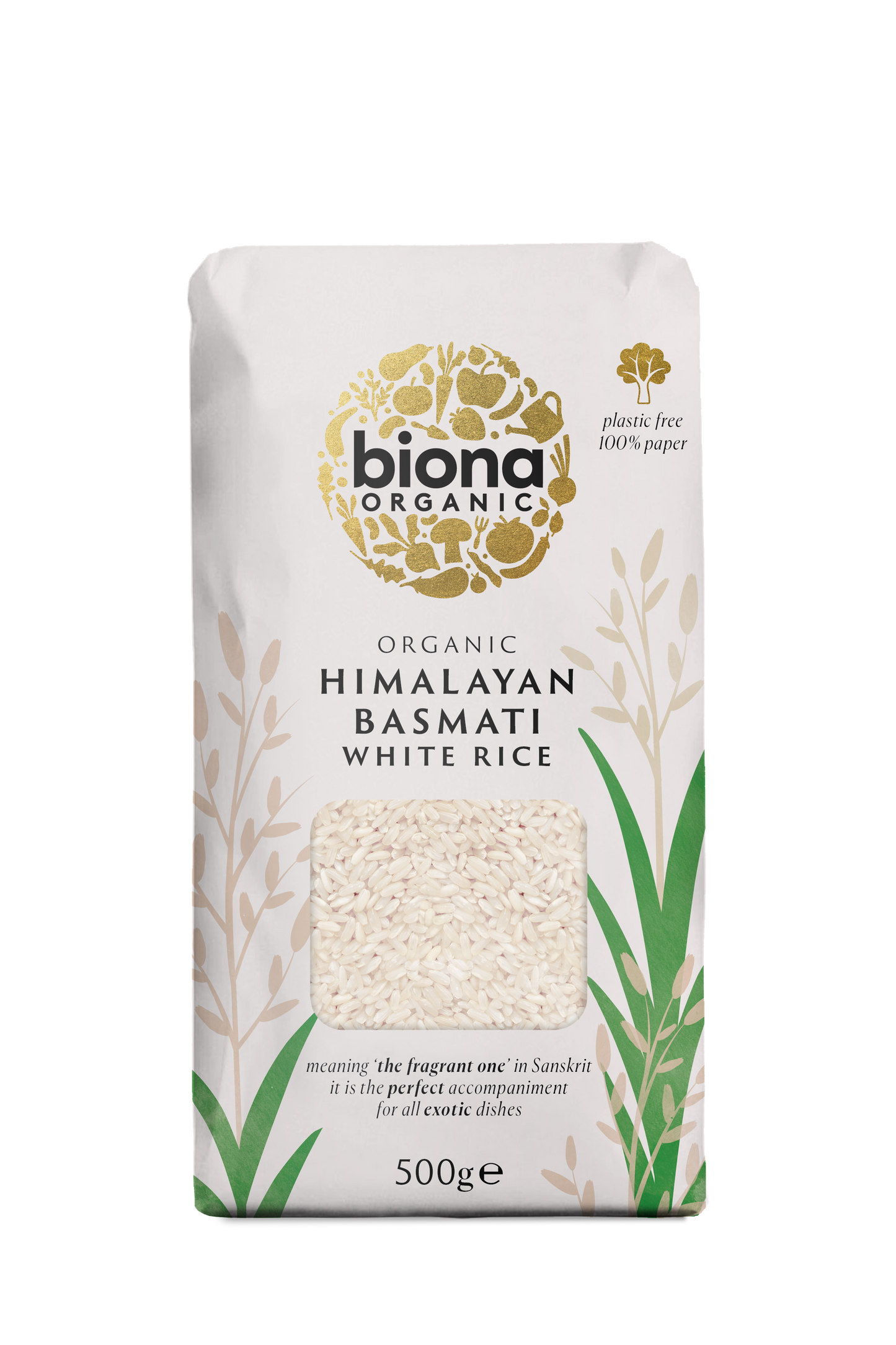 Biona Organic White Basmati Rice 500g Pack of 4