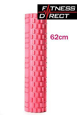 Fitness Direct Foam Roller Trigger Point Textured Massage Yoga Grid Red 62x14 cm