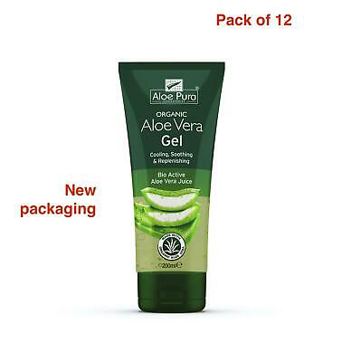 Aloe Pura Organic Natural Bio Active Aloe Vera Gel  200ml Pack of 12