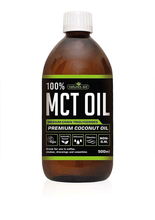 Natures Aid 100% MCT Oil 100% Pure and Natural Coconut Oil 500ml