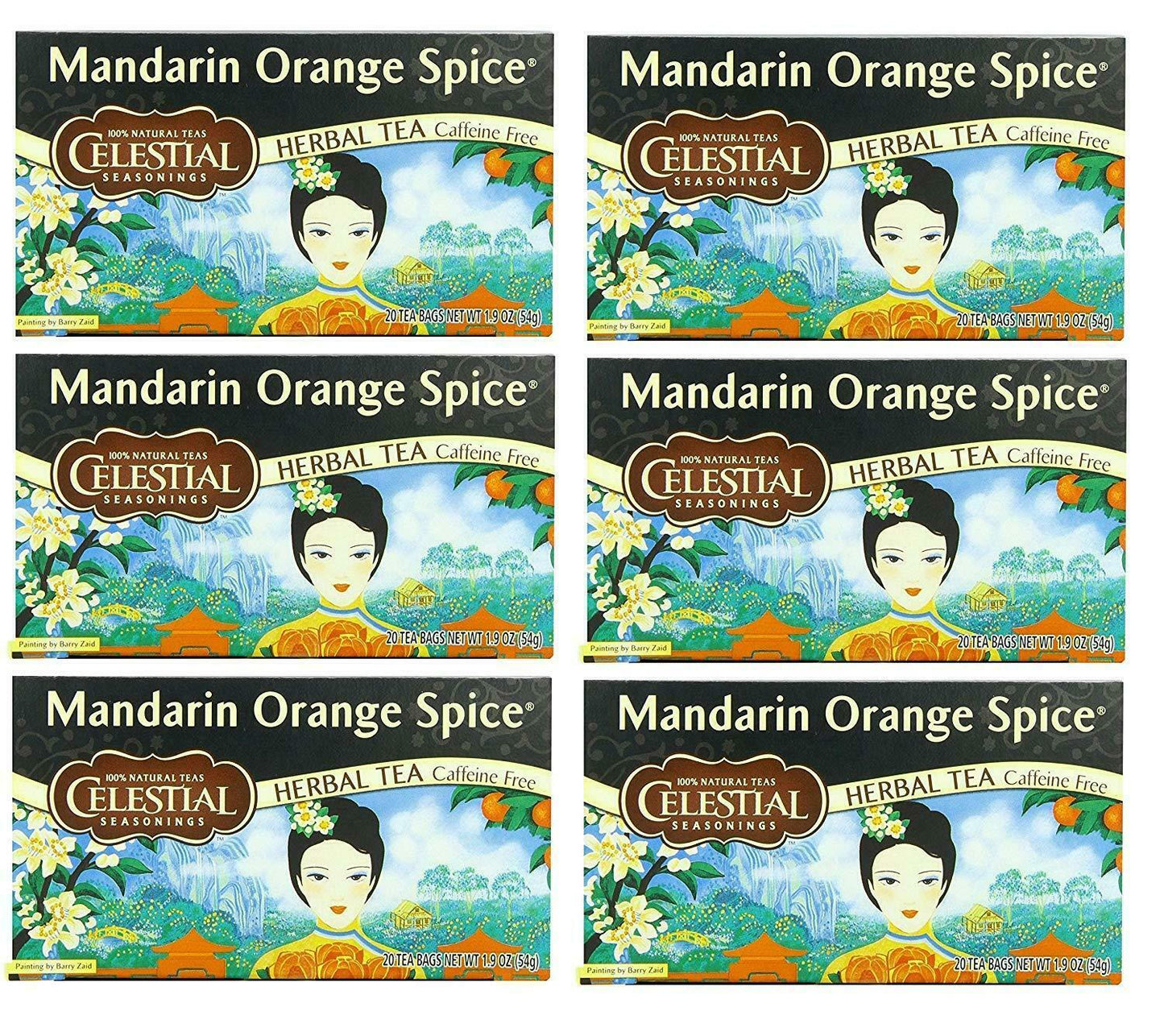 Celestial Seasonings Mandarin Orange Spice Tea 20 bags PACK OF 6 Herbal Infusion